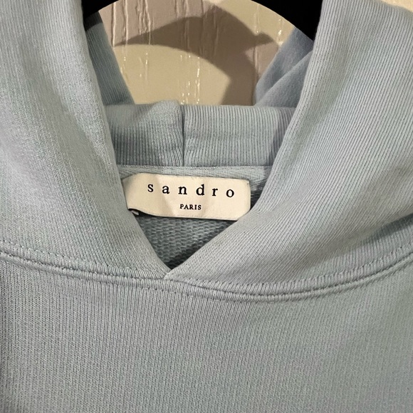 DESIGNER!!!!! Sandro Paris - Snoopy Somebody Cares Hoodie in Light Blue Cotton - Picture 3 of 4